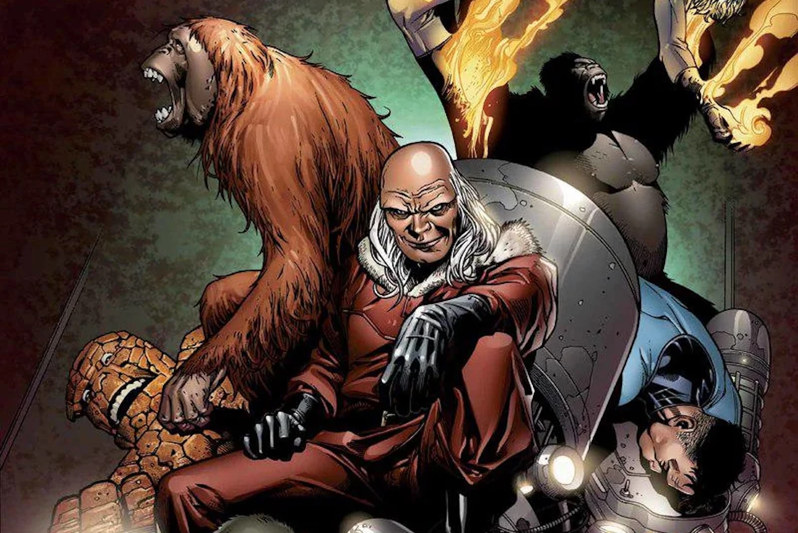 Personajes de cómic en pose heroica.